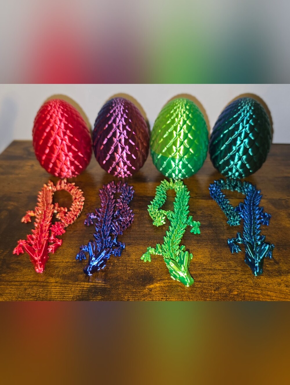Joyin 3d Printed Dragon And Matching Egg. 4 Pack
